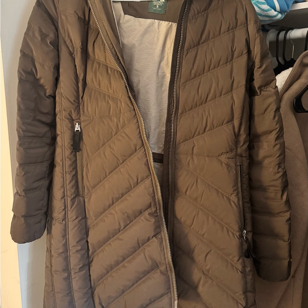 Eastern Mountain Sports Brown Quilted Long Coat